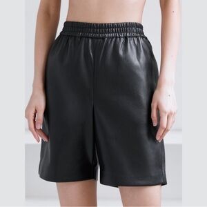 Aritzia Black Vegan Bermuda Shorts